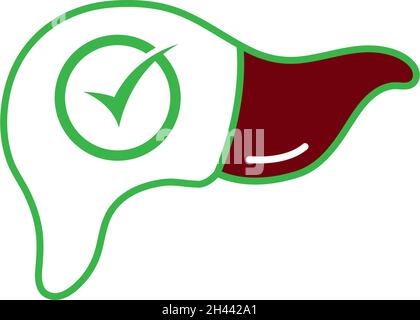 Human liver icon logo design template vector Stock Vector