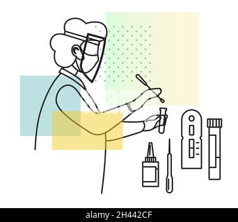 Covid Testing for Children - Icon as eps 10 File. Stock Vector