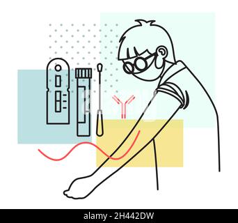 Covid Testing for Children - Icon as eps 10 File. Stock Vector