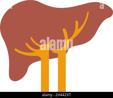 Human liver icon logo design template vector Stock Vector