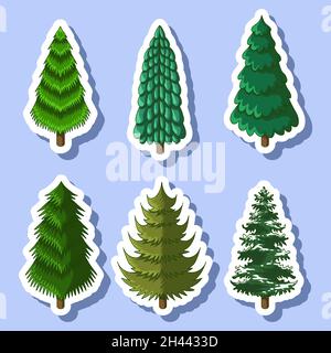pine tree sticker vector illustration Stock Vector