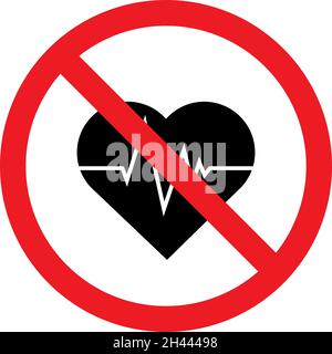 No health care sign vector. Black on White background. lack of adequate health services. Safety signs and symbols. Stock Vector