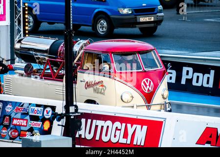 Oklahoma Willy Jet Van On The Santa Pod Drag Strip At The Flame 