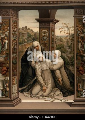Painting of Saint Catherine of Siena Receiving the Stigmata by Italian ...