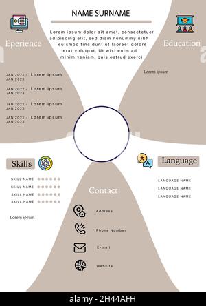 Professional CV Design Template Stock Vector