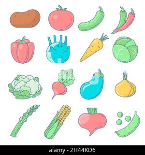 Flat design icon set. Stock Vector