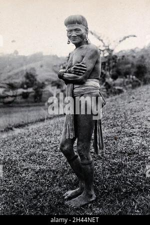 Sarawak: a Ukit man. Photograph. Stock Photo