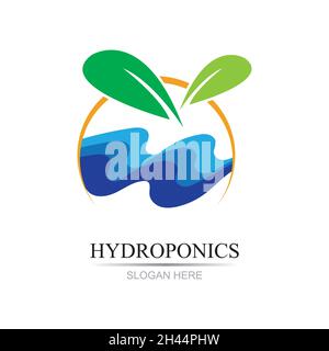hydroponics logo vector illustration design template Stock Vector