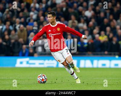 London, England - OCTOBER 30:Manchester United's Cristiano Ronaldo during  Premier League between Tottenham Hotspur and Manchester United  at Tottenha Stock Photo