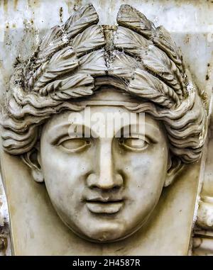 Ancient Roman sculpture, in which you can see a face Stock Photo