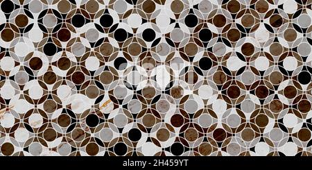 Geometric pattern luxury background with circle overlapping and marble texture Stock Vector