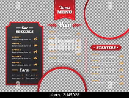 christmas menu template vector design illustration Stock Vector