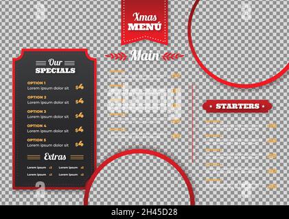 christmas menu template vector design illustration Stock Vector