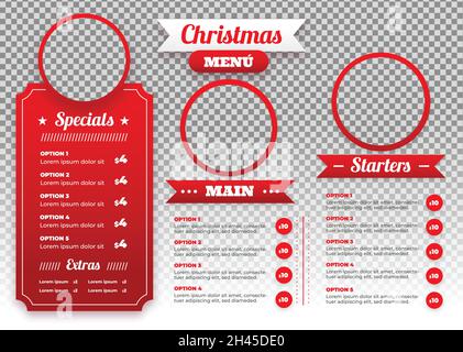 christmas menu template vector design illustration Stock Vector