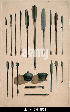 A selection of ancient Roman surgical instruments, discovered at ...