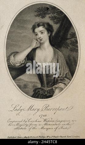 Lady Mary Wortley Montagu. Stipple engraving by Caroline Watson, 1803. Stock Photo