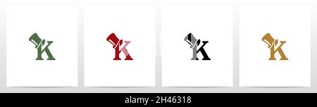 Top Hat On Letter Logo Design K Stock Vector