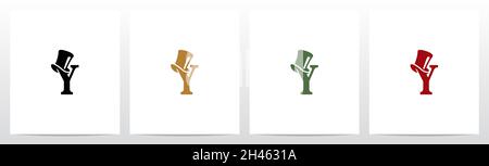 Top Hat On Letter Logo Design Y Stock Vector