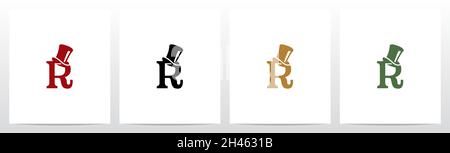 Top Hat On Letter Logo Design R Stock Vector
