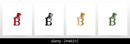 Top Hat On Letter Logo Design B Stock Vector