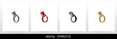 Top Hat On Letter Logo Design O Stock Vector