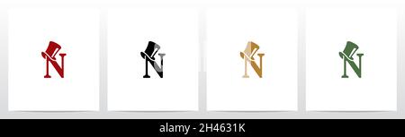 Top Hat On Letter Logo Design N Stock Vector