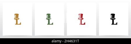 Top Hat On Letter Logo Design L Stock Vector