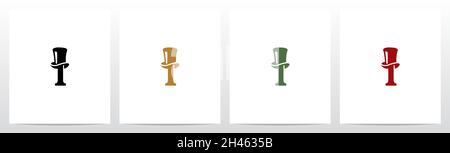 Top Hat On Letter Logo Design I Stock Vector
