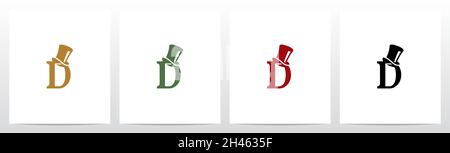 Top Hat On Letter Logo Design D Stock Vector