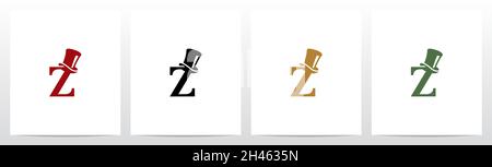Top Hat On Letter Logo Design Z Stock Vector