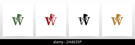Top Hat On Letter Logo Design W Stock Vector