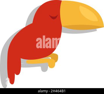 African parrot, illustration, vector, on a white background. Stock Vector