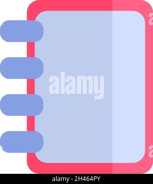 Pink blank sketchbook, illustration, vector, on a white background. Stock Vector