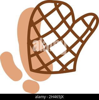 Oven glove, illustration, vector, on a white background. Stock Vector