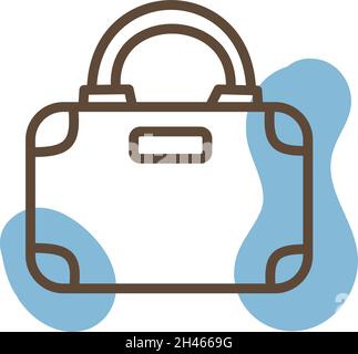 Blue simple handbag, illustration, vector, on a white background. Stock Vector