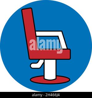 Hairdressers chair, illustration, vector, on a white background. Stock Vector