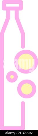 Tall pink bottle, illustration, vector, on a white background. Stock Vector