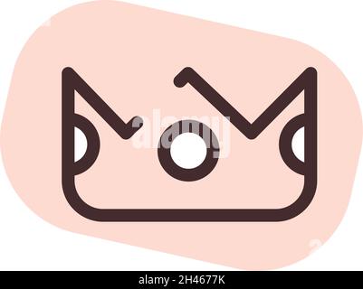 Rose gold crown, illustration, vector, on a white background. Stock Vector