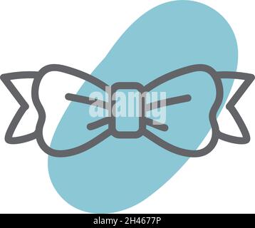 Simple blue bow, illustration, vector, on a white background. Stock Vector