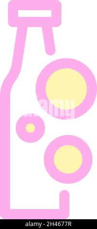 Plastic pink bottle, illustration, vector, on a white background. Stock Vector