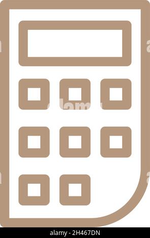 Brown calculator, illustration, vector, on a white background. Stock Vector