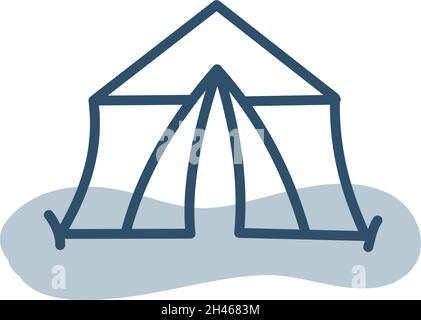 Tent bed, illustration, vector, on a white background. Stock Vector