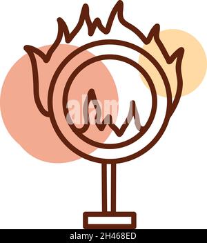 Circus fire magic, illustration, vector, on a white background. Stock Vector