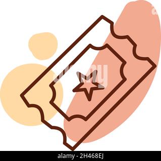 Circus ticket, illustration, vector, on a white background. Stock Vector