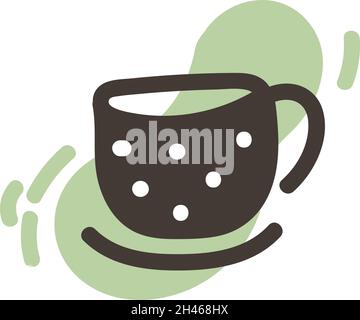 Cute little brown cup, illustration, vector, on a white background. Stock Vector