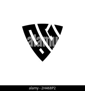 BJ Monogram logo letter with Star geometric shape style design isolated on black background. Star polygonal, shield star geometric. Stock Vector