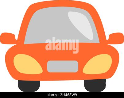 Bright orange car, illustration, vector, on a white background. Stock Vector