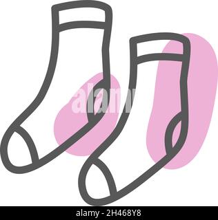 Pink socks, illustration, vector, on a white background. Stock Vector