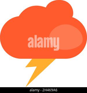 Red thunder cloud, illustration, vector, on a white background. Stock Vector