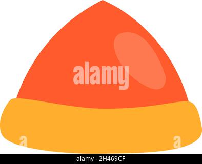 Red winter hat, illustration, vector, on a white background. Stock Vector